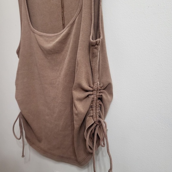 Anthropologie Pilcro Ruched Square-Neck Tank Blouse Top - Picture 4 of 7